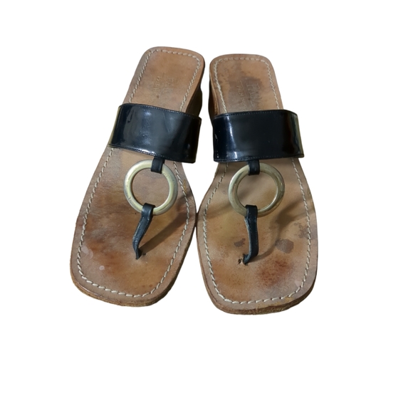 FABIOS PALM Beach Black Leather Sandals Size 40. - Picture 12 of 16